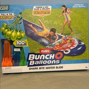 NWT Bunch O Balloons Shark Bite Water Slide